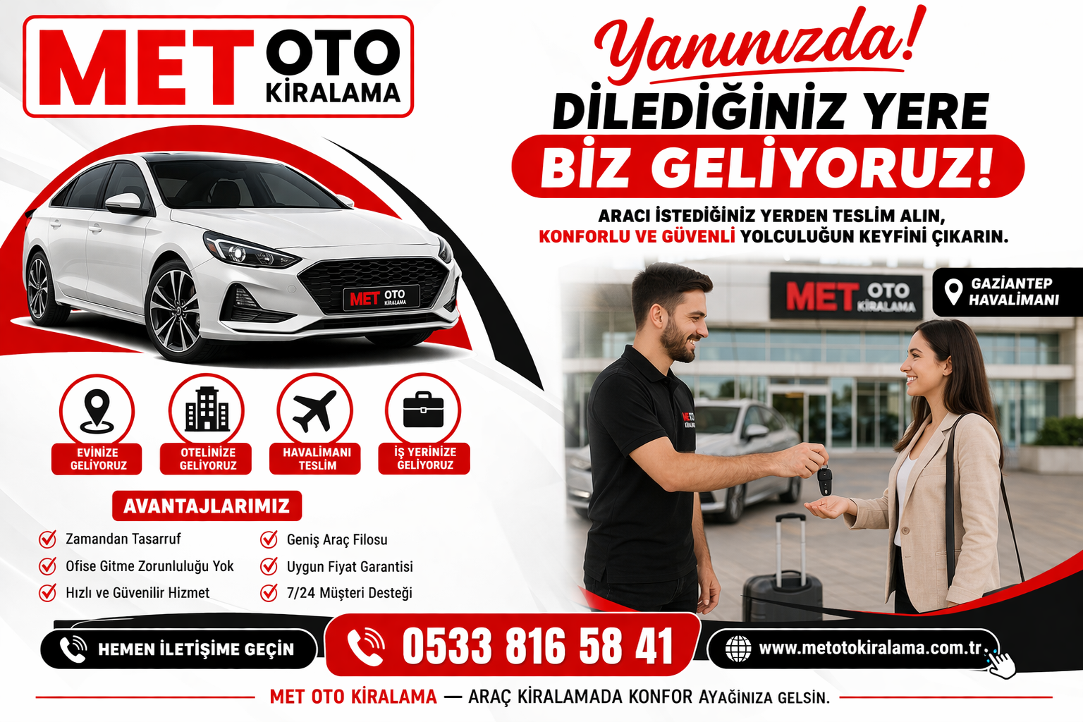 Gaziantep Araç Kiralama Hizmetinde Konforun Adresi Met Oto Kiralama Yanınızda